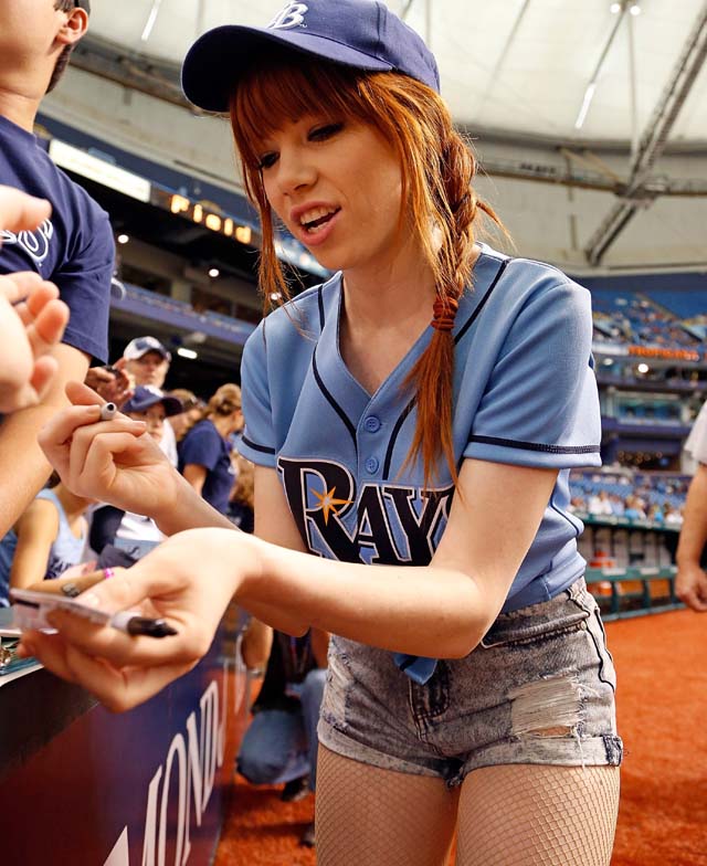 Carly Rae Jepson, Worst Pitch, First Pitch, Bababooey, Howard Stern, ESPN, Rays, Pitch, Disaster