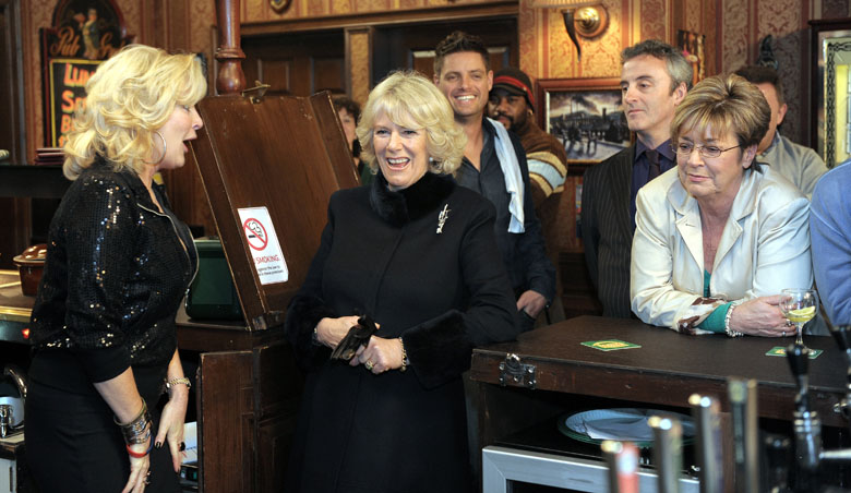 Kirkbride joined on set by Prince Charles' wife, Camilla Parker Bowles. (Getty)