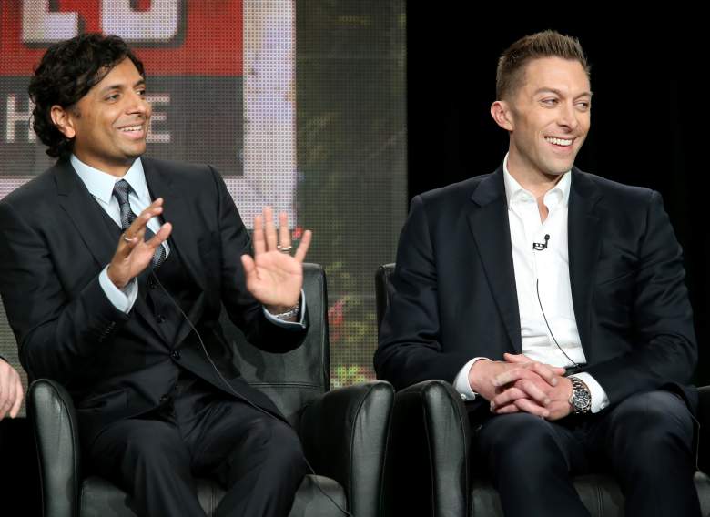 PASADENA, CA - JANUARY 17:  (L-R) Executive Producer/Director M. Night Shyamalan and Executive Producer Chad Hodge speak onstage during the 'Wayward Pines' panel discussion at the FOX portion of the 2015 Winter TCA Tour at the Langham Hotel on January 17, 2015 in Pasadena, California.  (Photo by Frederick M. Brown/Getty Images)