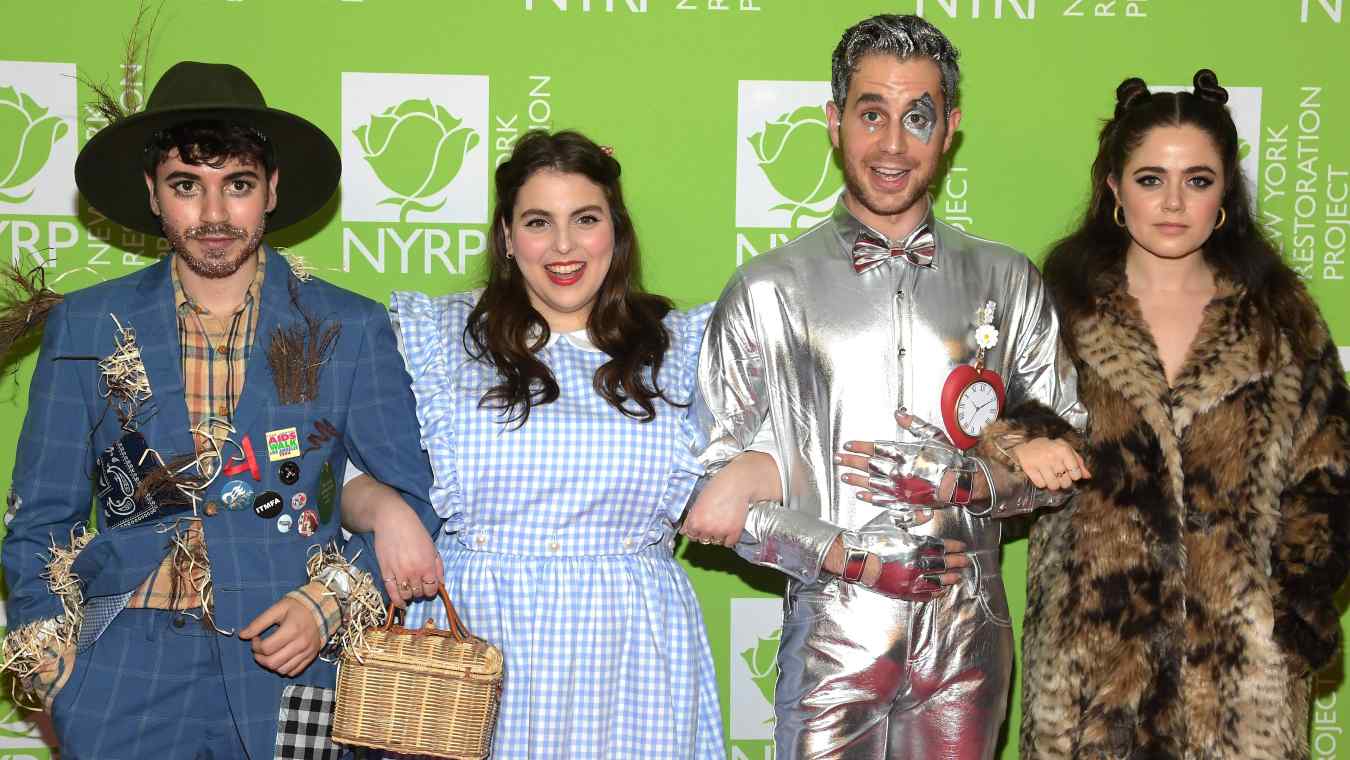 (L-R) Noah Galvin, Beanie Feldstein, Ben Platt and Molly Gordon attend Bette Midler's Hulaween To Benefit NY Restoration Project on October 31, 2019.