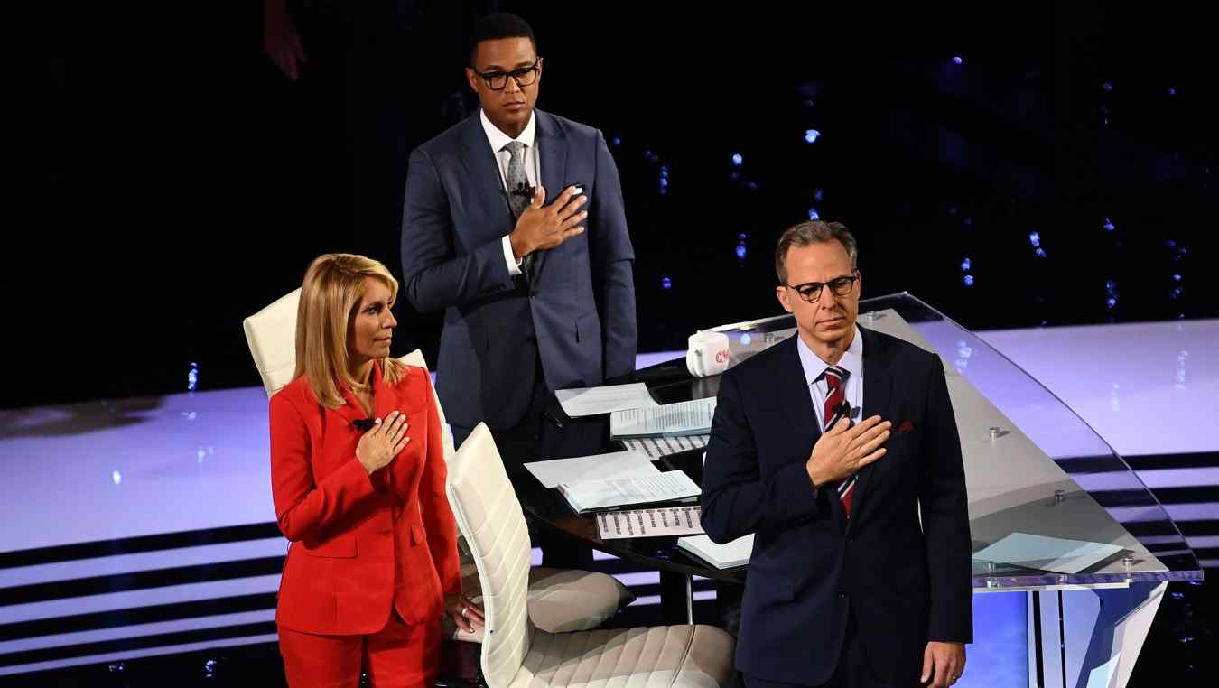 Moderator CNN anchor Don Lemon, Moderator CNN chief political correspondent Dana Bash and Moderator CNN chief Washington correspondent Jake Tapper.
