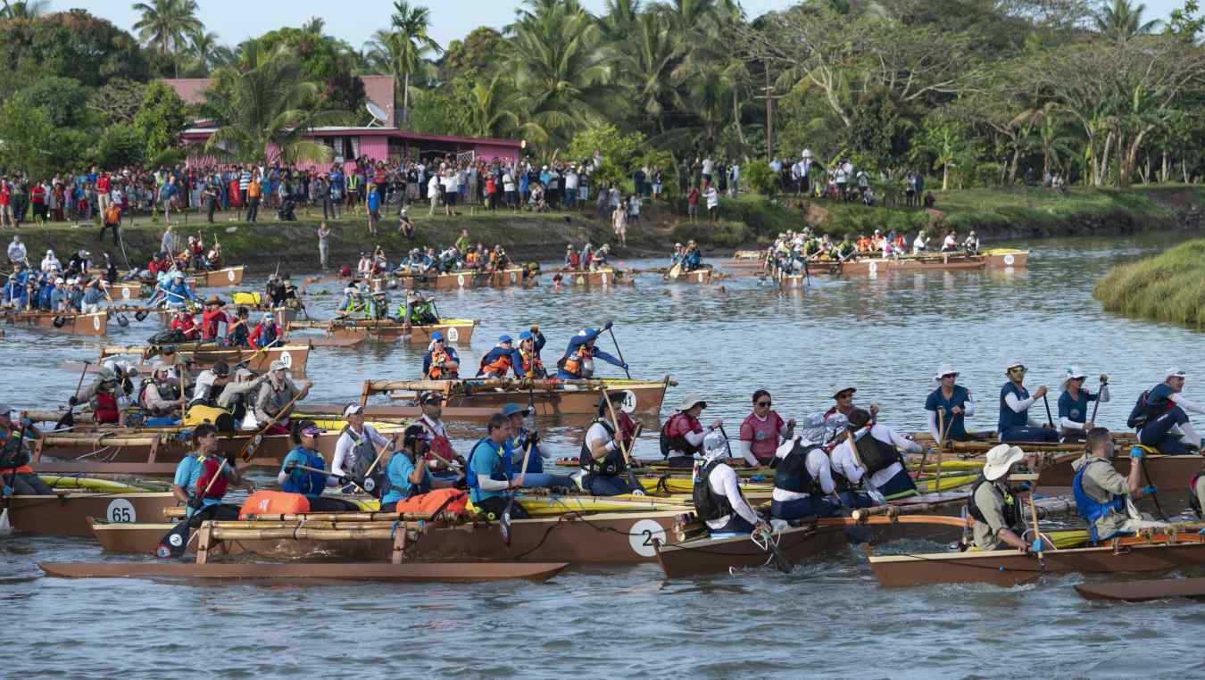 Racers compete in the 2019 Eco-Challenge adventure race in Fiji on Tuesday, September 10, 2019.