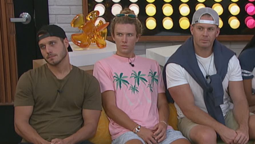 Cody Calafiore, Tyler Crispen, and Memphis Garrett in the Big Brother 22 house.