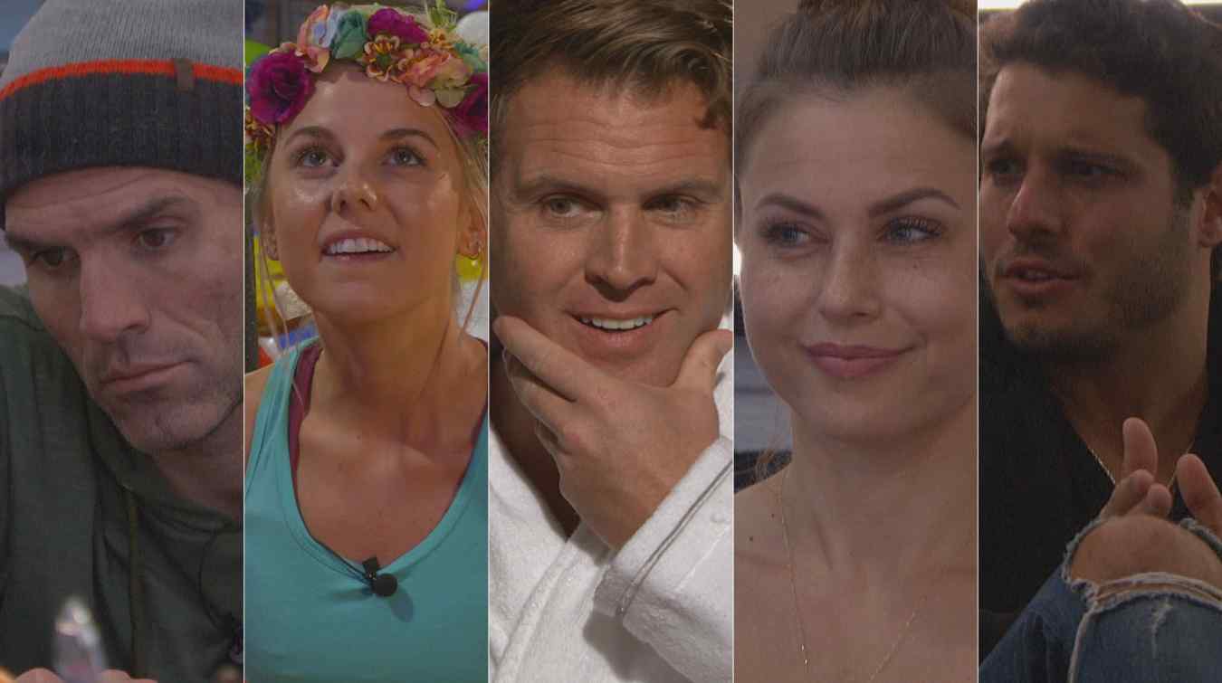 The final five in the Big Brother 22 house: Enzo Palumbo, Nicole Franzel, Memphis Garrett, Christmas Abbott, and Cody Calafiore.