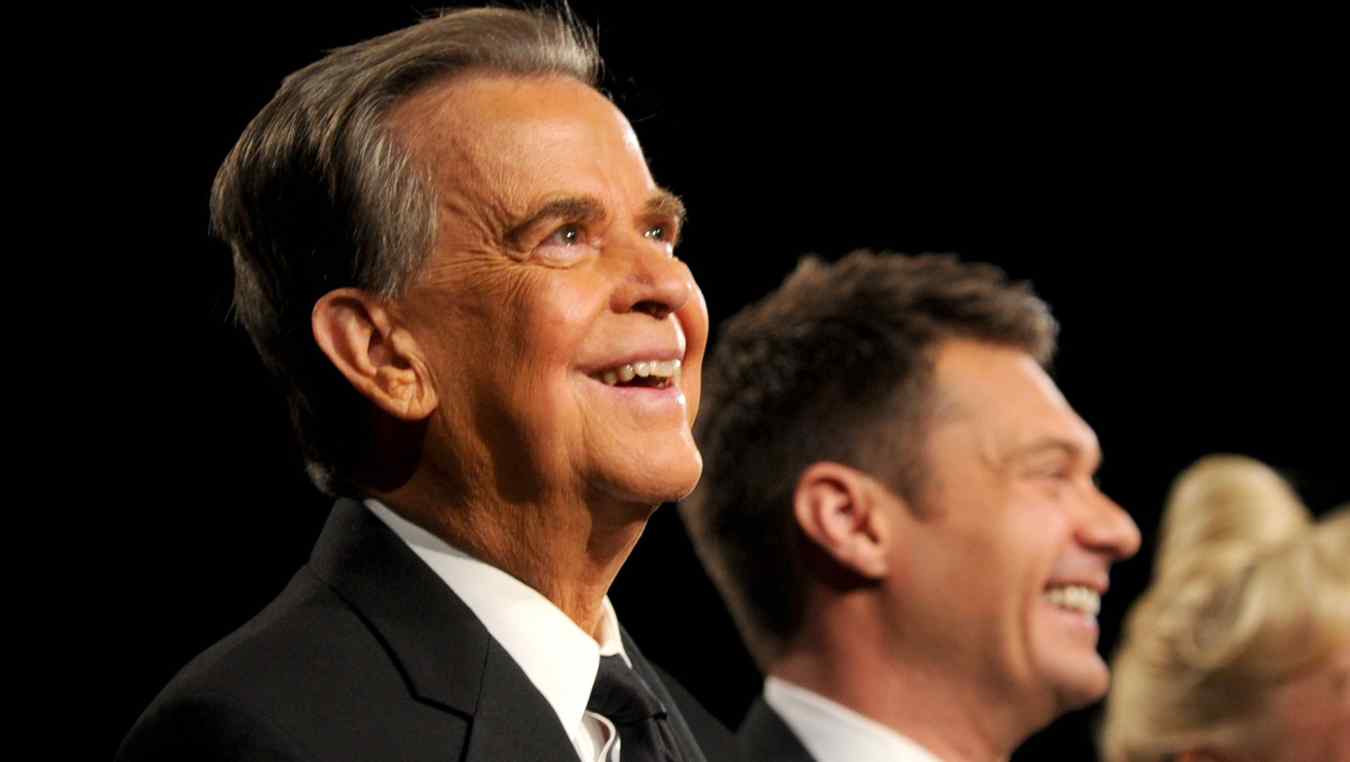 TV personalities Dick Clark (L) and Ryan Seacrest attend the 37th Annual Daytime Entertainment Emmy Awards