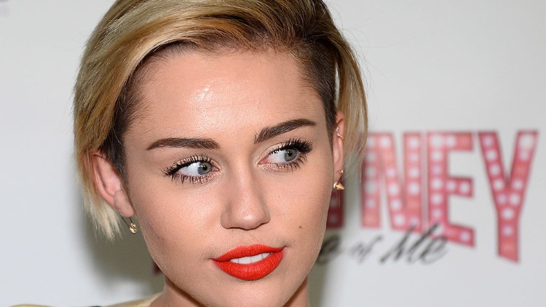 Miley Cyrus attends Britney Spears' show in Las Vegas.