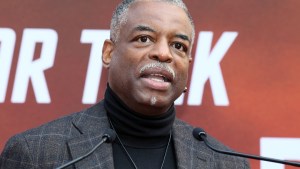 LeVar Burton attends Sir Patrick Stewart placing his handprints and footprints In cement at TCL Chinese Theatre IMAX on January 13, 2020 in Hollywood, California