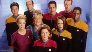The cast of the science fiction television series, "Star Trek: Voyager."