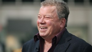 Head shot of William Shatner laughing