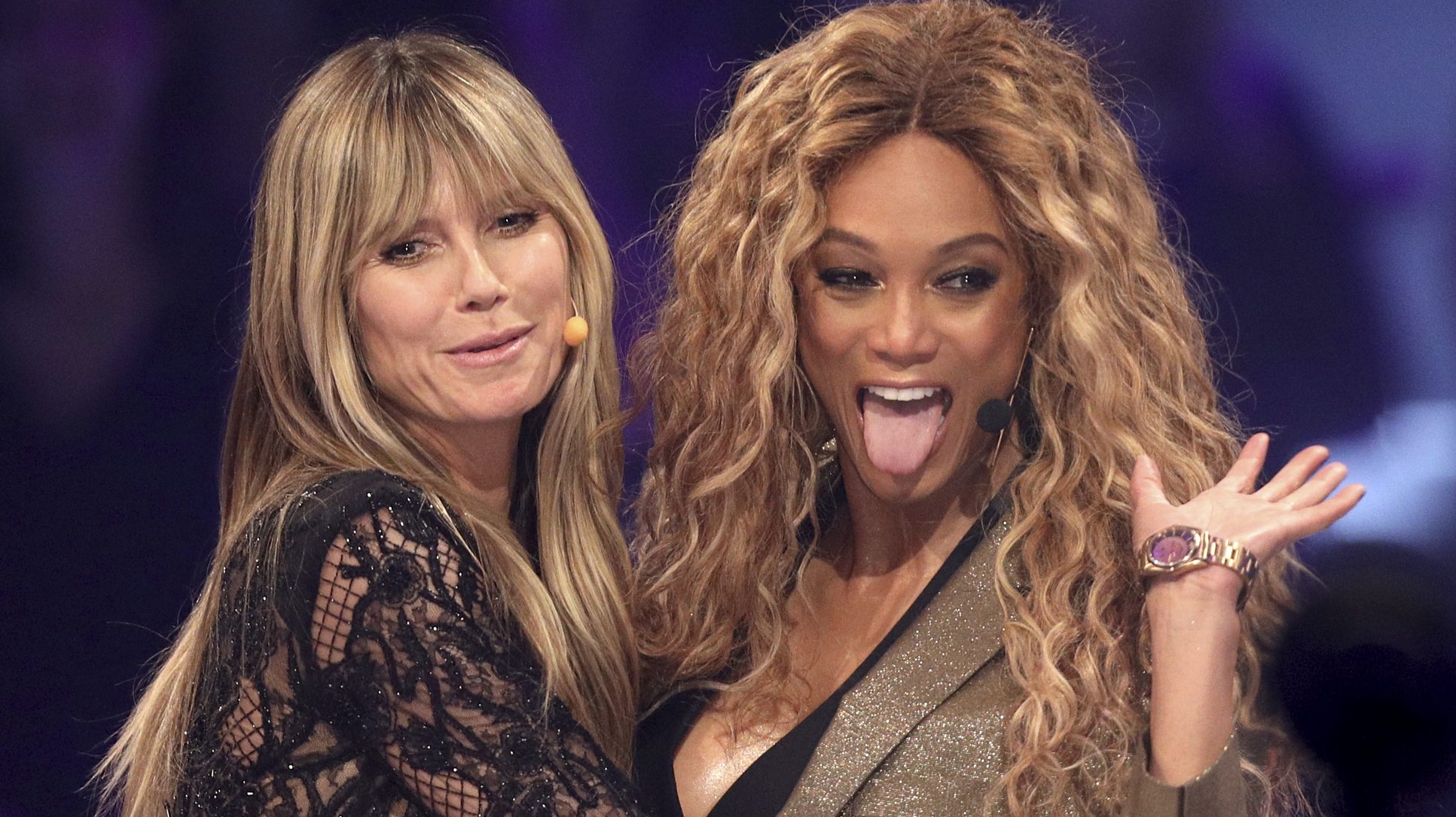 Tyra Banks and Heidi Klum at the "Germany's Next Top Model" finals