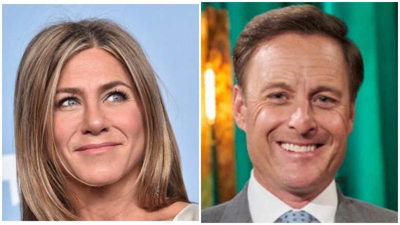Jennifer Aniston and Chris Harrison