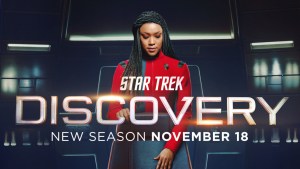 'Star Trek: Discovery' season 4 key art - Captain Burnham and the captain's chair