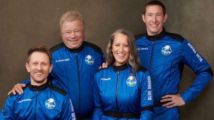 William Shatner and his NS-18 crew
