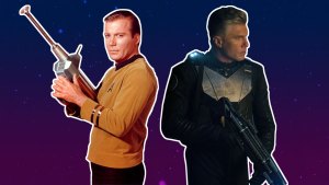 Kirk (William Shatner) and Pike (Anson Mount)