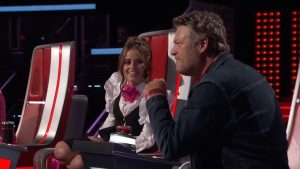 Camila Cabello and Blake Shelton on "The Voice"