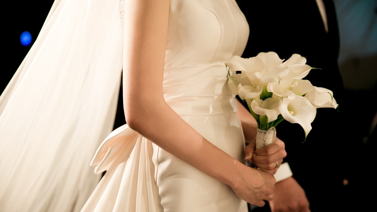 Bride and groom at wedding