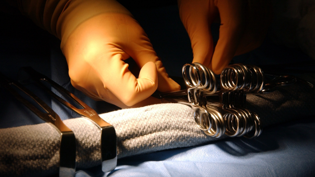 Surgical scissors.