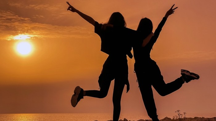 Gals at sunset