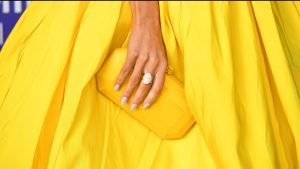 Yellow dress and clutch