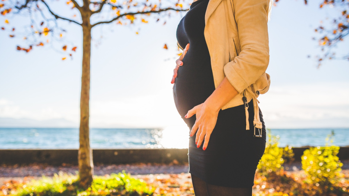 A pregnant woman.