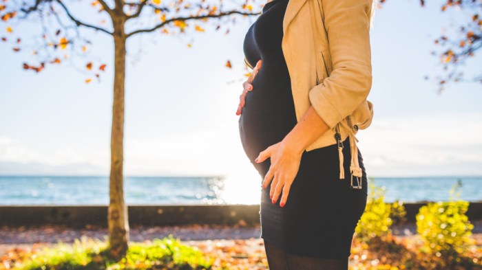 A pregnant woman.