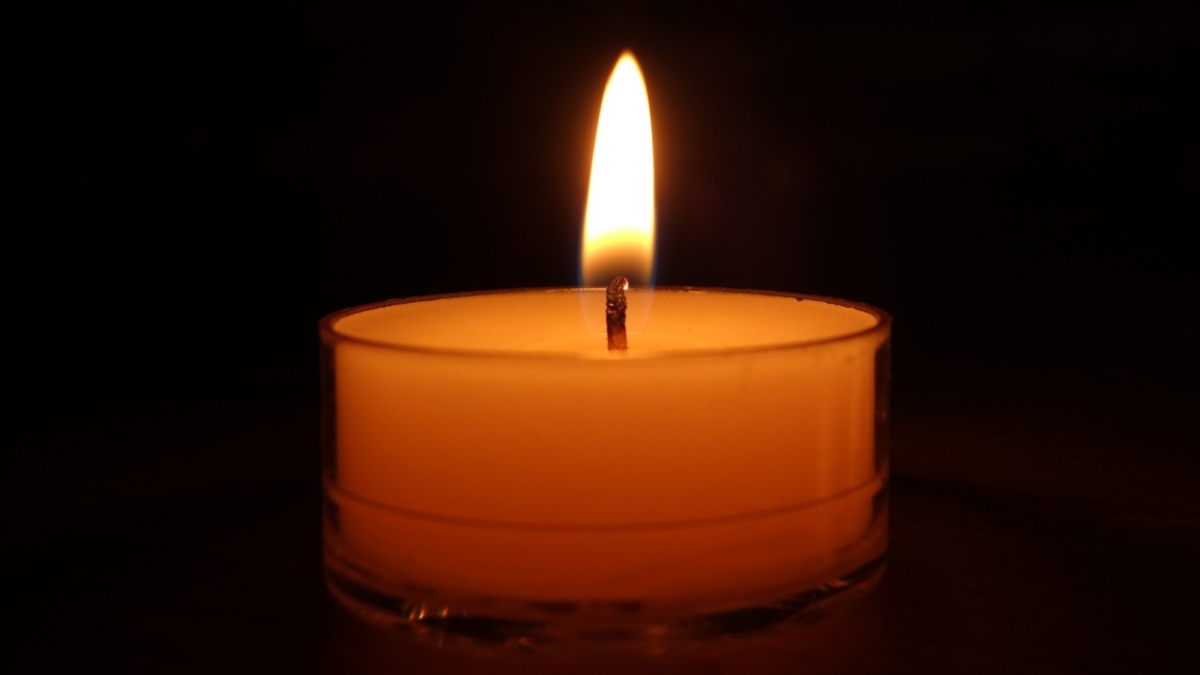 Lit candle