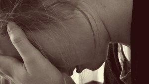 A sad woman.