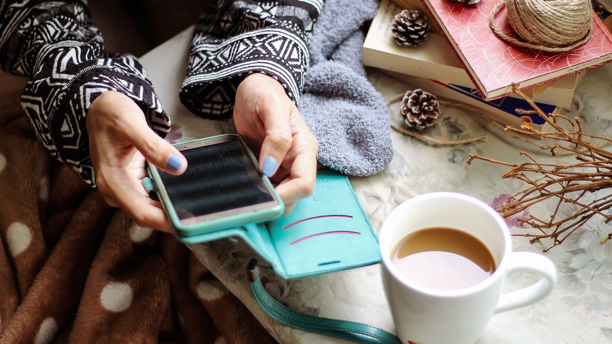 Woman looking at phone