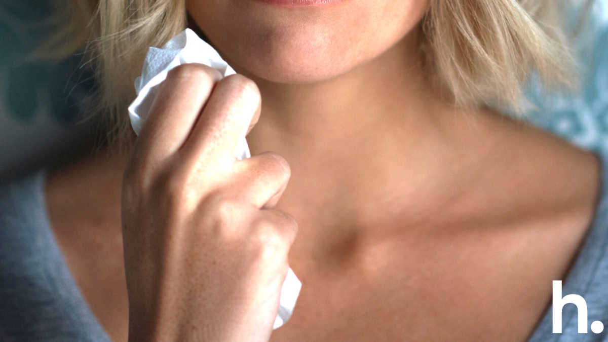 a woman crying