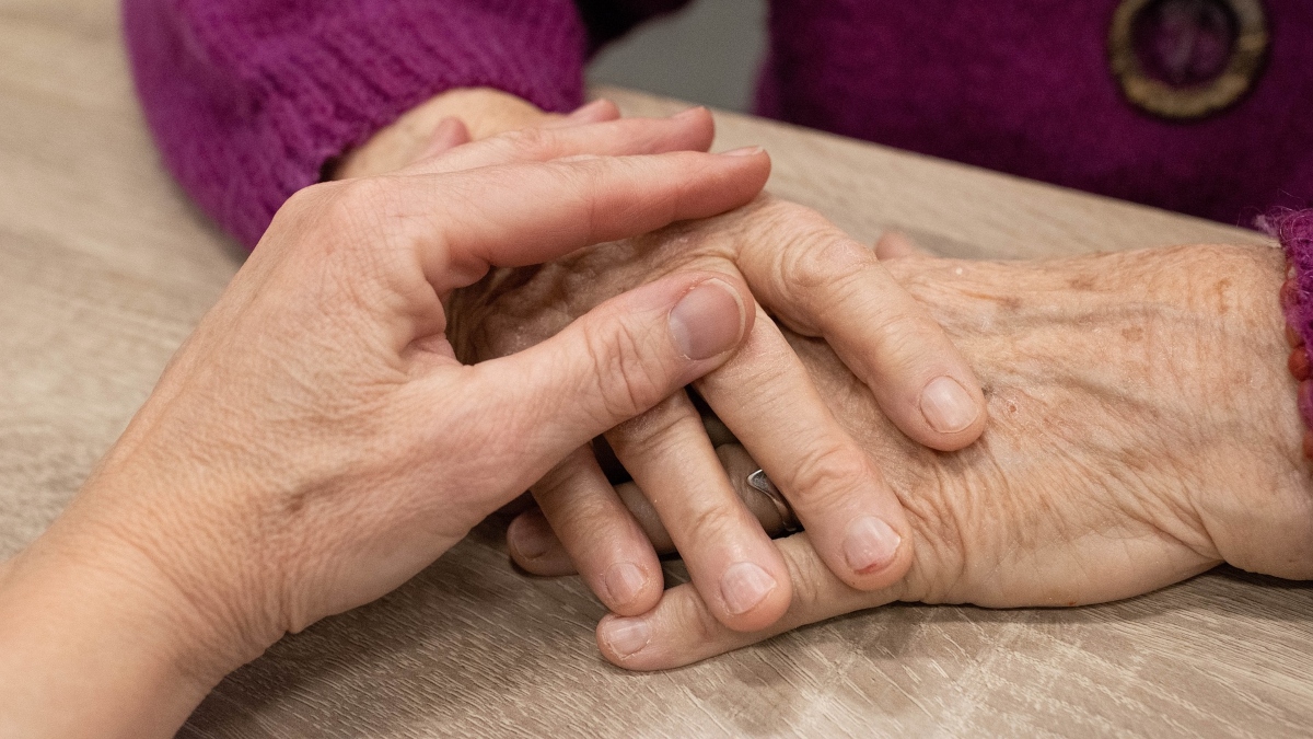 Senior couple's hands