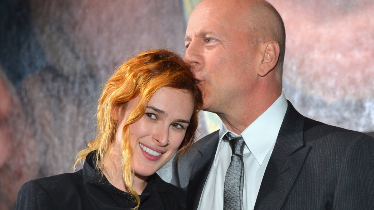 Rumer Willis and Bruce Willis.