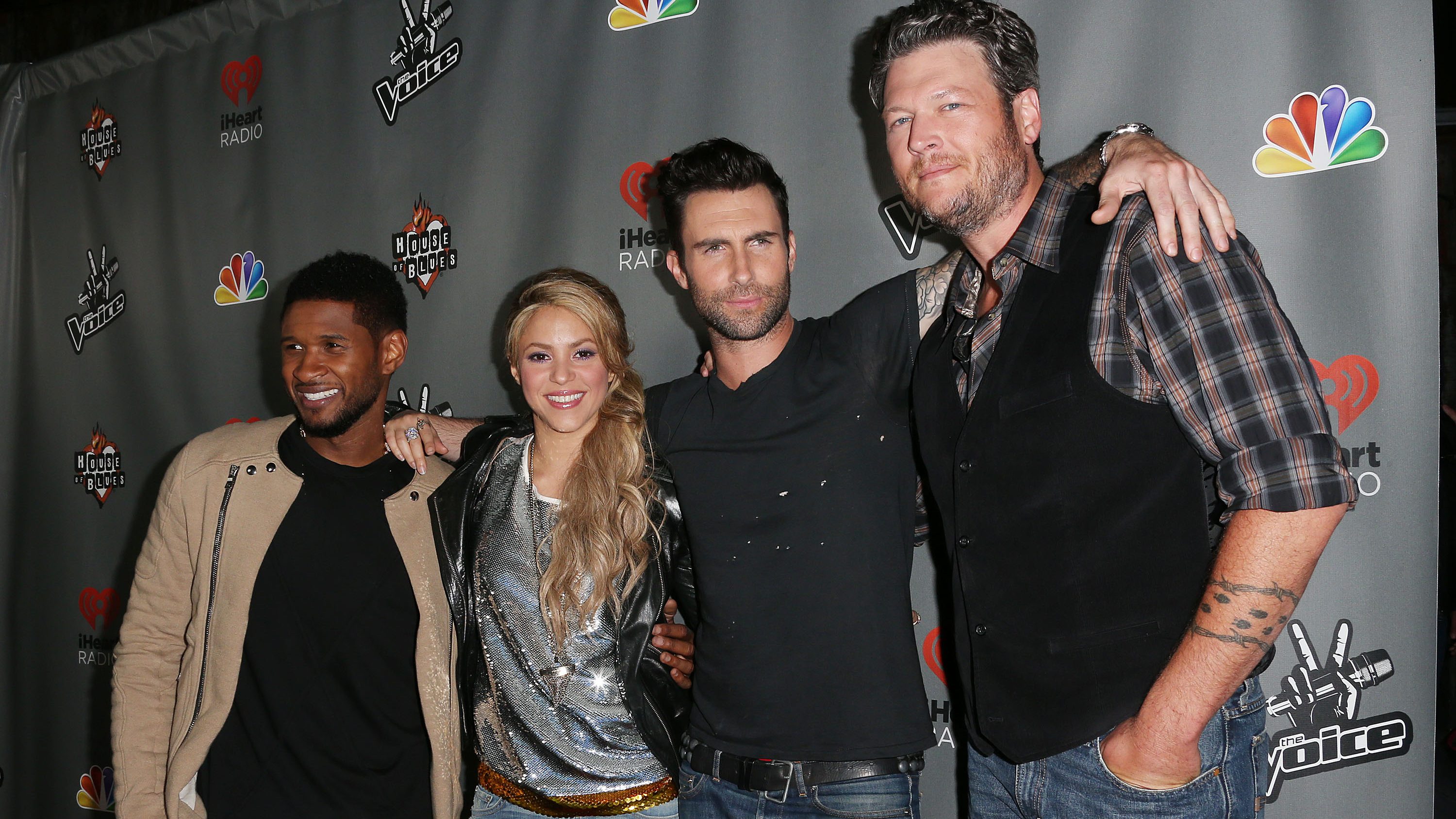 Usher, Shakira, Adam Levine, Blake Shelton