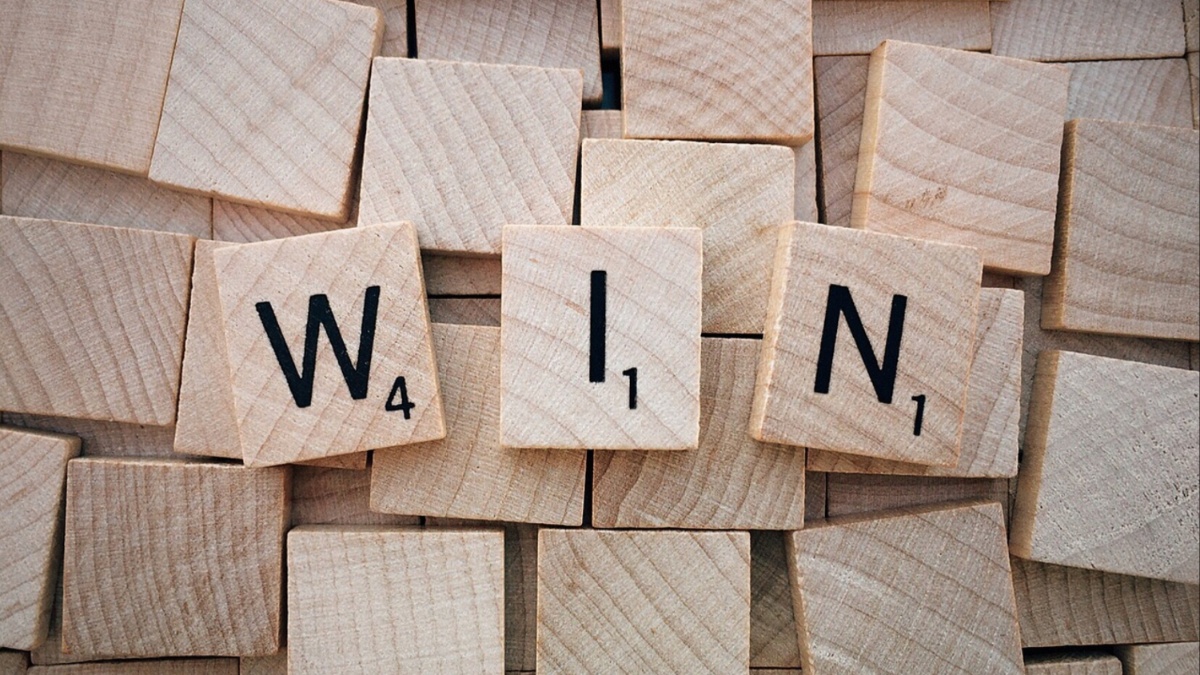 Scrabble letters.