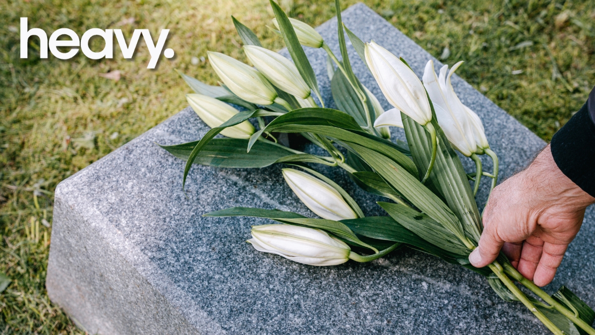 Flowers on grave