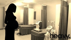 A pregnant woman.