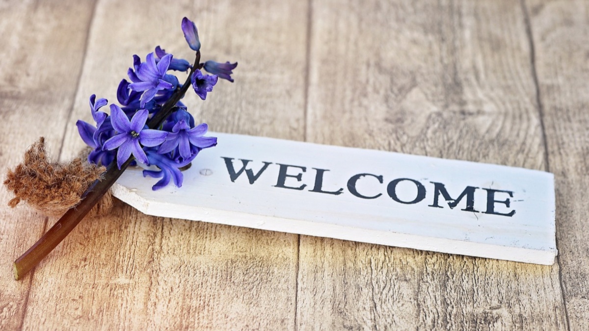 A welcome tag.