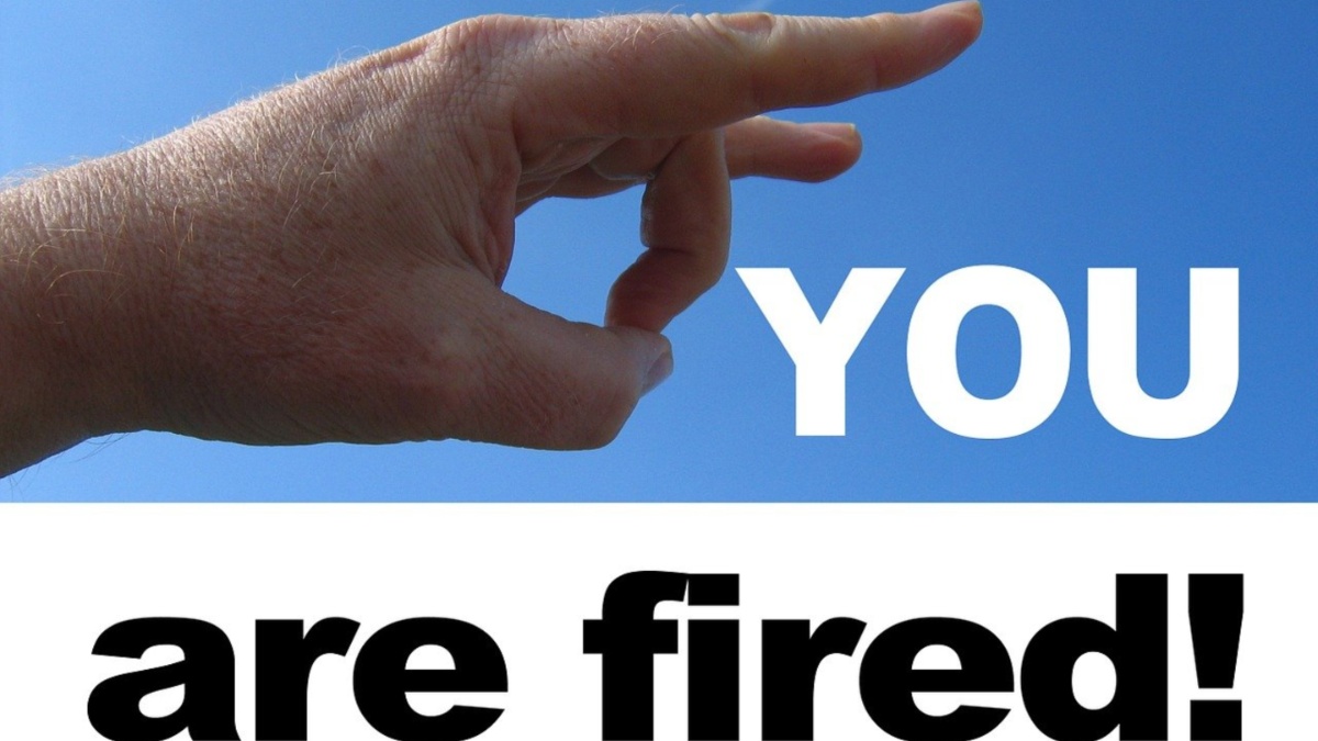 You are fired sign.