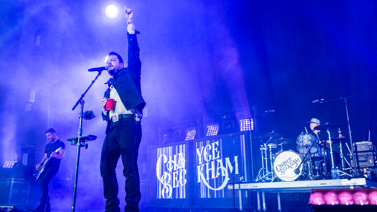 Chayce Beckham performs on stage.