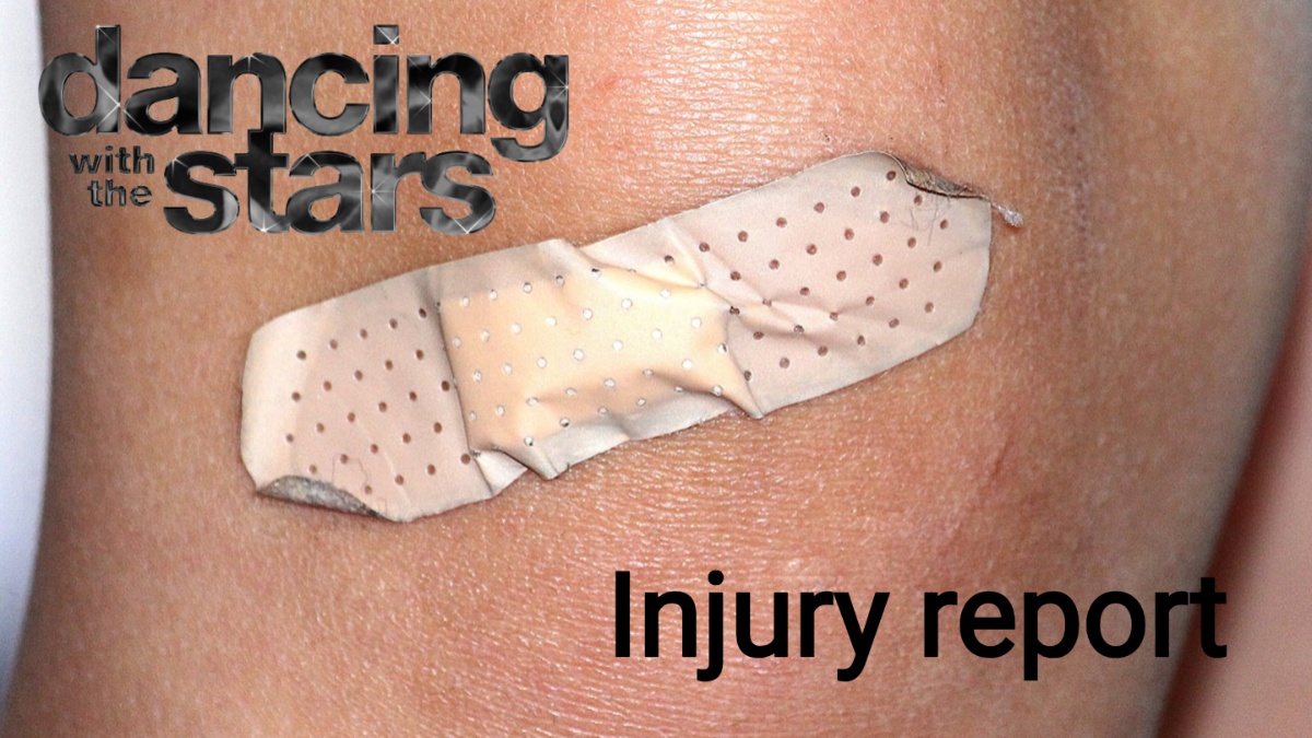 A bandaid on a knee.