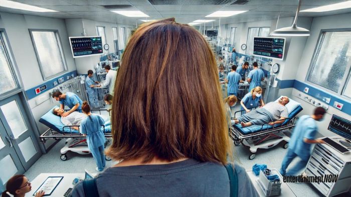 A woman in an ER.