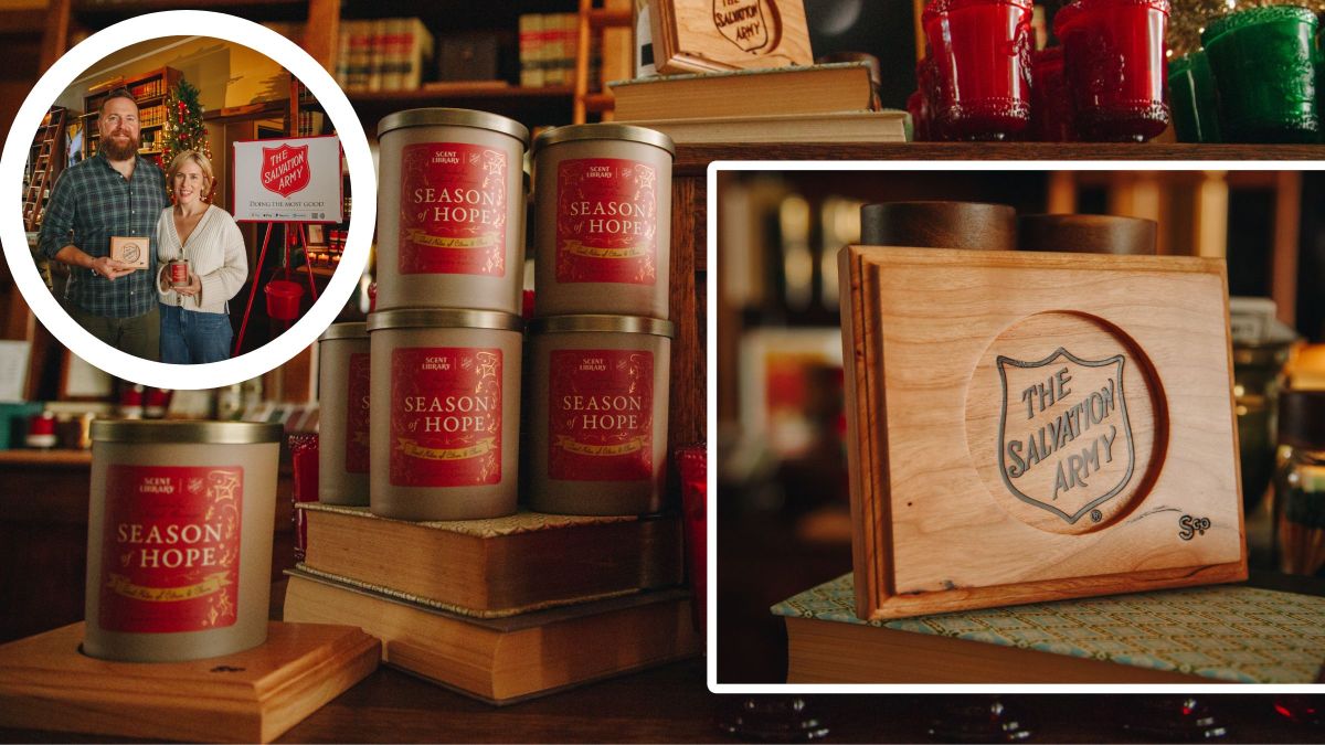 Ben and Erin Napier's Salvation Army candle and candle try