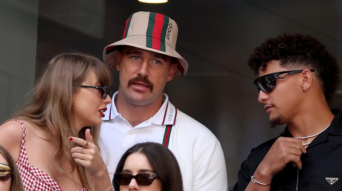 Taylor Swift and Travis Kelce and Patrick Mahomes