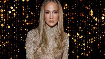 Jennifer Lopez Stuns in Gold Dress Photos at Pre-Oscar Party