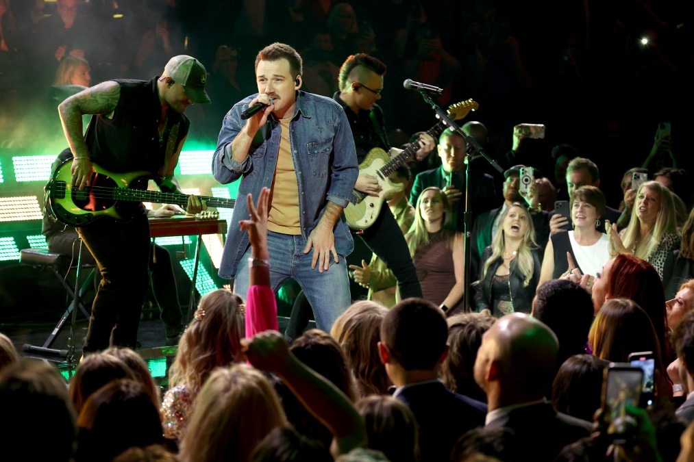 Morgan Wallen performing on stage