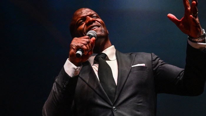 Terry Crews using microphone