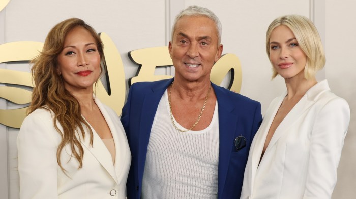 Carrie Ann Inaba, Bruno Tonioli, and Julianne Hough
