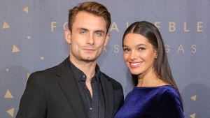 James Kennedy (L) and Ally Lewber attend the grand opening of Fontainebleau Las Vegas