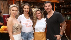 Lala Kent, Kristen Doute, Brittany Cartwright and Jax Taylor smiling