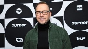 Donnie Wahlberg poses in the green room during the TCA Turner Winter Press Tour 2019 at The Langham Huntington Hotel and Spa on February 11, 2019