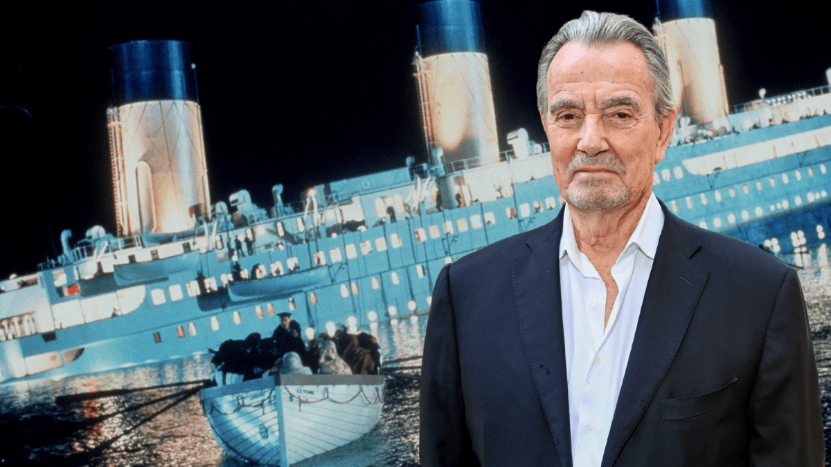 Eric Braeden in front of scene from movie Titanic